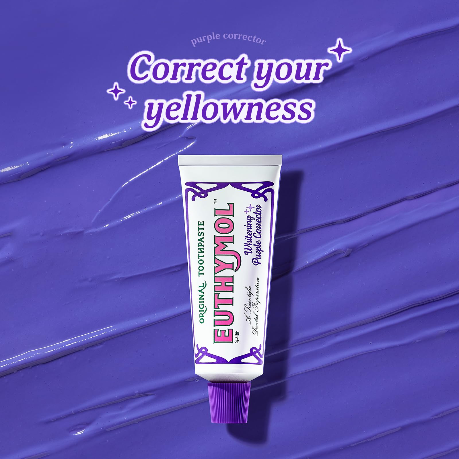 Euthymol Purple Whitening Toothpaste (3.7 fl oz) – for Yellow & Sensitive Teeth | Violet Tone-Up Formula, Instantly Brightens, - dailyvitalstore