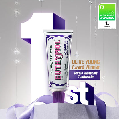 Euthymol Purple Whitening Toothpaste (3.7 fl oz) – for Yellow & Sensitive Teeth | Violet Tone-Up Formula, Instantly Brightens, - dailyvitalstore