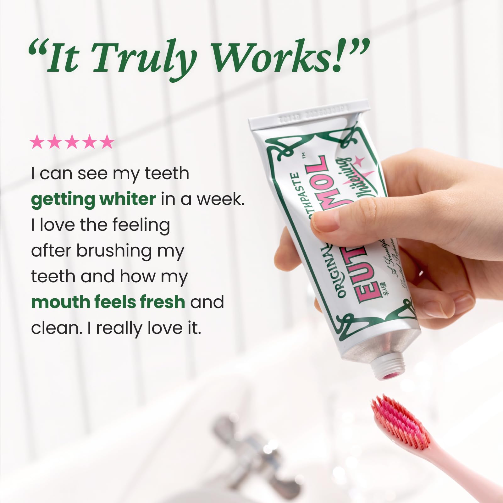 EUTHYMOL Whitening Toothpaste (3.7fl oz) - Stain Removal in 2 Weeks, Long-Lasting Freshness for Sensitive Gum & Teeth. Bad Breath - dailyvitalstore