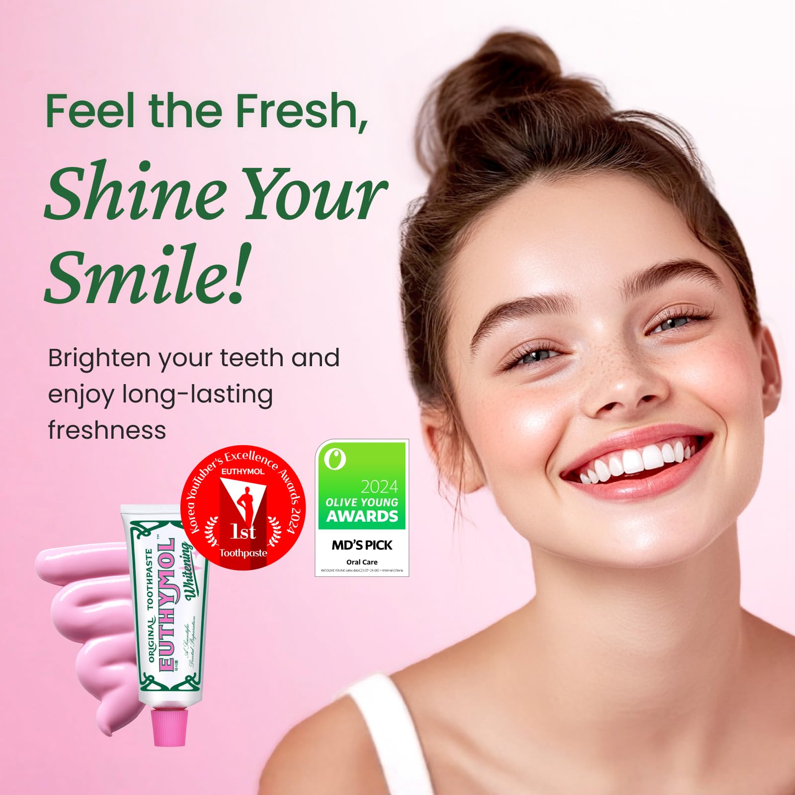 EUTHYMOL Whitening Toothpaste (3.7fl oz) - Stain Removal in 2 Weeks, Long-Lasting Freshness for Sensitive Gum & Teeth. Bad Breath - dailyvitalstore