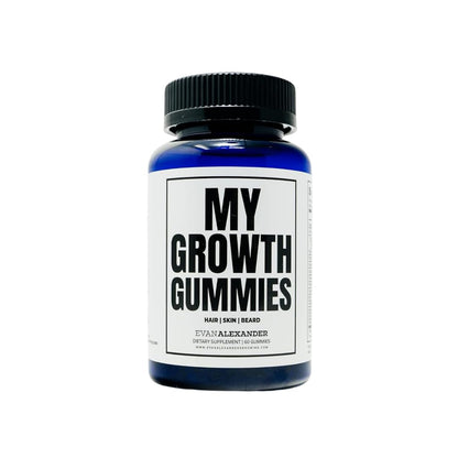 Evan Alexander Grooming My Growth Gummies | Healthy Hair & Beard Growth Support | Stronger Hair Follicles & Better Skin | Strawberry & Coconut Flavor | Vitamins C, D3, B6, B12 & Biotin | 60 Gummies - dailyvitalstore