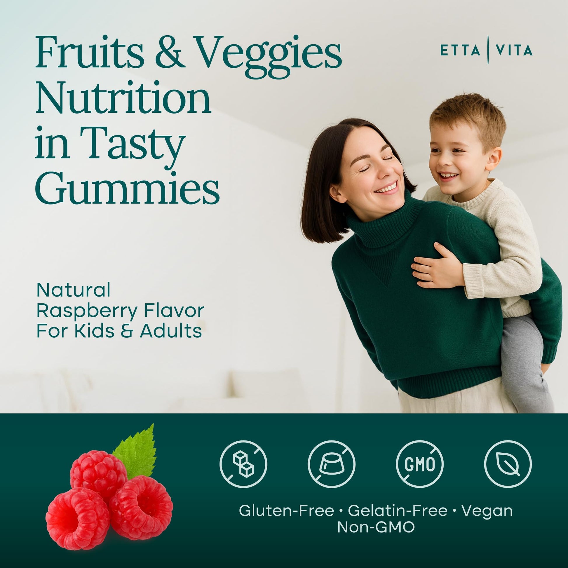 Everyday Debloat & Detox Sugar-Free Fruits and Veggies Gummies - Energy Support with Superfood Fruit and VegetableSupplement (120 Chews) Cruelty-Free, Vegan, Gluten-Free, Fruit and Vegetable Vitamin - dailyvitalstore