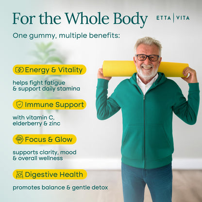 Everyday Debloat & Detox Sugar-Free Fruits and Veggies Gummies - Energy Support with Superfood Fruit and VegetableSupplement (120 Chews) Cruelty-Free, Vegan, Gluten-Free, Fruit and Vegetable Vitamin - dailyvitalstore