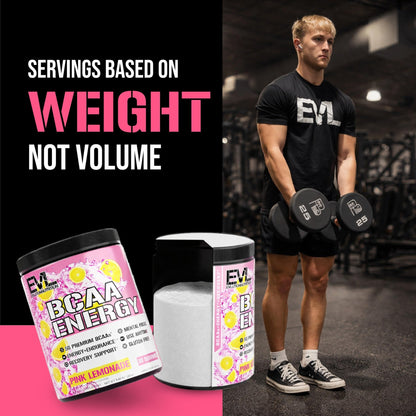 Evlution EVL BCAAs Amino Acids Powder - BCAA Energy Pre Workout Powder for Muscle Recovery Lean Growth and Endurance - Rehydrating Post Workout Recovery - dailyvitalstore