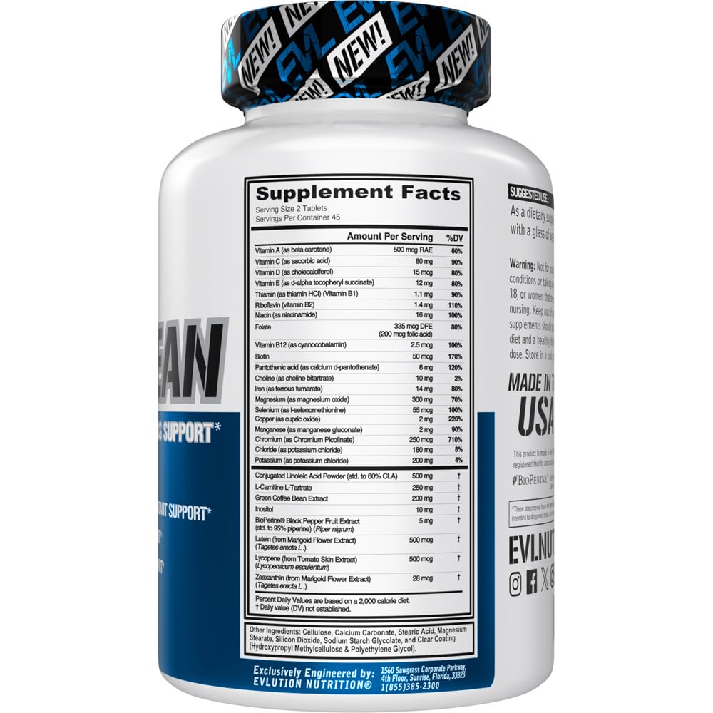 Evlution Nutrition VitaLean - Vitamins + Weight Loss Support - Key Vitamin + Core Antioxidant Support - Daily Nutrient & Weight Management Support - Bone, Eye & Immune Support - 45 Servings - dailyvitalstore