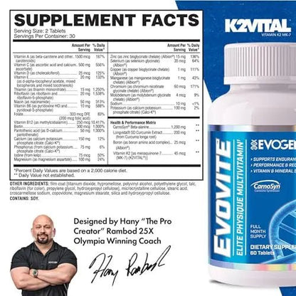 Evogen Evovite - Elite Physique Multivitamin for Women & Men | Advanced Formula for Endurance, Recovery, & Joint Health | - dailyvitalstore