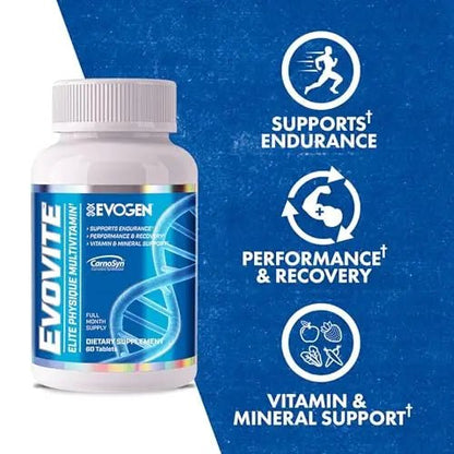 Evogen Evovite - Elite Physique Multivitamin for Women & Men | Advanced Formula for Endurance, Recovery, & Joint Health | - dailyvitalstore