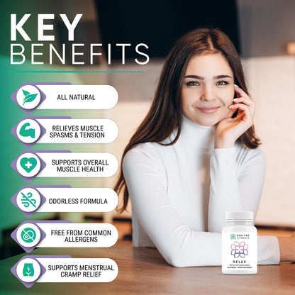 Evolved Elements All-Natural Muscle Relaxer | 60 Capsules | Spasm Relief with Magnesium, Passion Flower, and Valerian Root | Relieves Muscle Spasms, Tension, and Promotes Calmness - dailyvitalstore