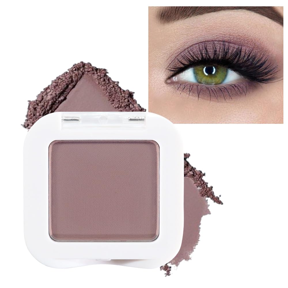 evpct Mauve Taupe Plum Matte Single Eye Shadow Palette Makeup for Older Women, Plum Lavender Purple Natural Cream Eyeshadow Palette for Green Eyes, High Pigment Mini Monochrome Eyeshadow - dailyvitalstore