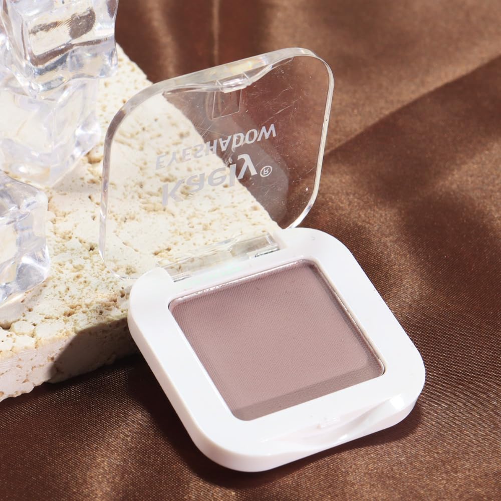 evpct Mauve Taupe Plum Matte Single Eye Shadow Palette Makeup for Older Women, Plum Lavender Purple Natural Cream Eyeshadow Palette for Green Eyes, High Pigment Mini Monochrome Eyeshadow - dailyvitalstore