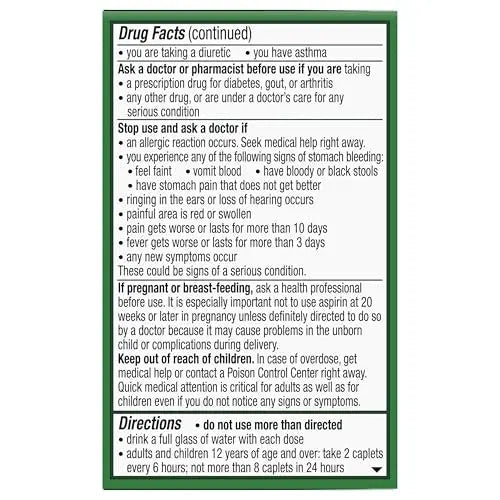 Excedrin Extra Strength Caplets for Headache Pain Relief, Acetaminophen 250mg, Aspirin 250mg, Caffeine 65mg, Pain Reliever, 24 count - dailyvitalstore