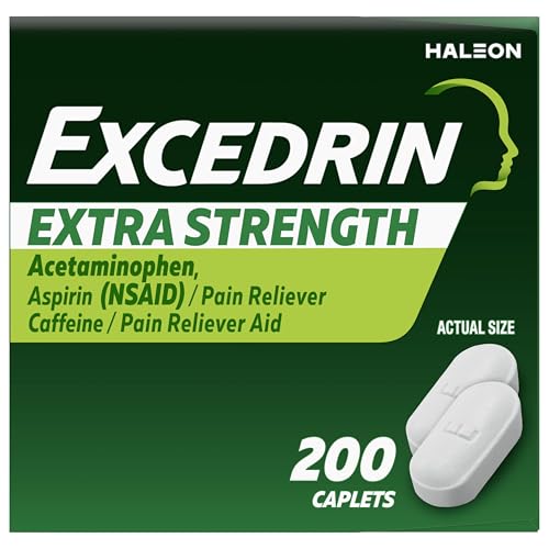 Excedrin Extra Strength Pain Relief Caplets for Headache Relief, Acetaminophen 250mg, Aspirin 250mg, Caffeine 65mg, Pain Reliever, 200 Count - dailyvitalstore