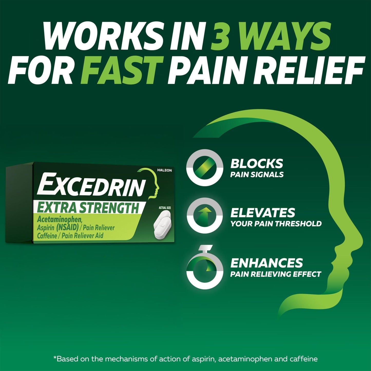 Excedrin Extra Strength Pain Relief Caplets for Headache Relief, Acetaminophen 250mg, Aspirin 250mg, Caffeine 65mg, Pain Reliever, 200 Count - dailyvitalstore