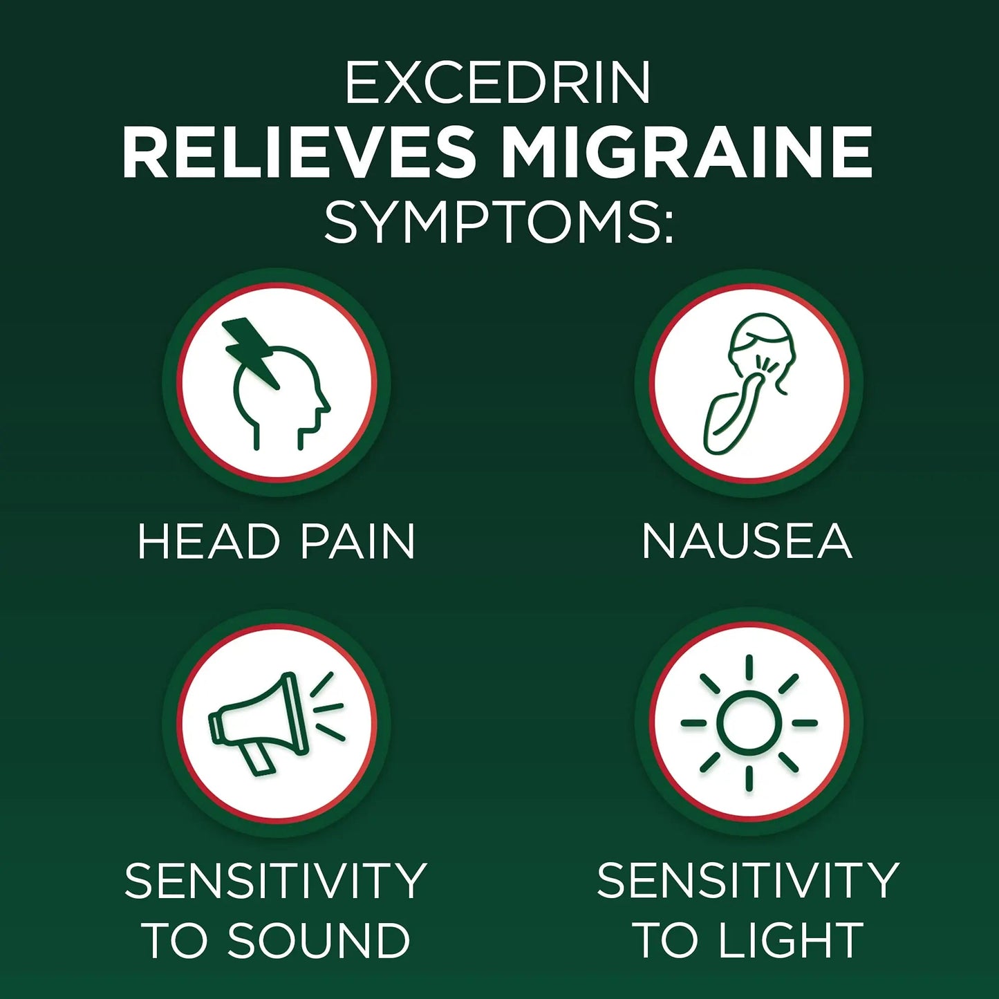 Excedrin Migraine Relief Caplets for Migraine Symptoms, Acetaminophen 250mg, Aspirin 250mg, Caffeine 65mg, Pain Reliever, 100 Count - dailyvitalstore