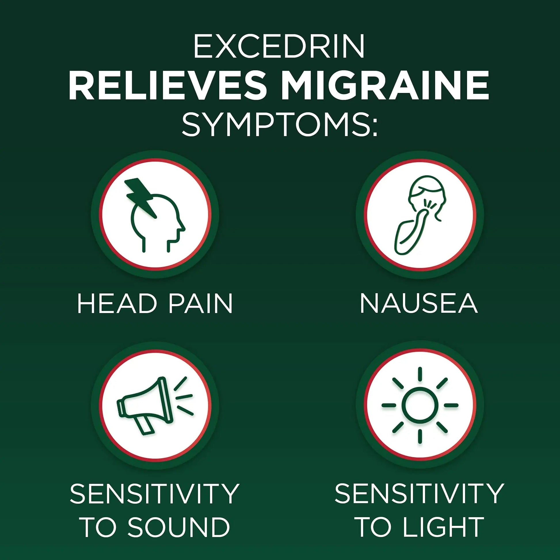 Excedrin Migraine Relief Caplets for Migraine Symptoms, Acetaminophen 250mg, Aspirin 250mg, Caffeine 65mg, Pain Reliever, 24 Count - dailyvitalstore