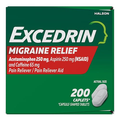 Excedrin Migraine Relief Caplets to Alleviate Migraine Symptoms - 200 Count - dailyvitalstore