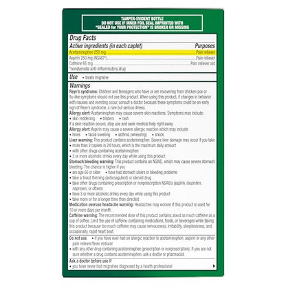 Excedrin Migraine Relief Caplets to Alleviate Migraine Symptoms - 200 Count - dailyvitalstore