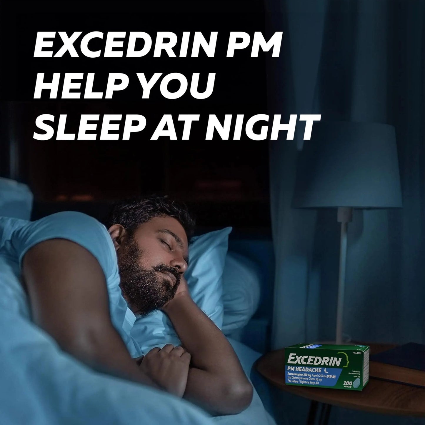 Excedrin PM for Headache Relief, Acetaminophen 250mg, Aspirin 250mg, Diphenhydramine Citrate 38mg, Pain Reliever, Nighttime Sleep-Aid, 100 Count - dailyvitalstore