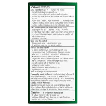 Excedrin PM for Headache Relief, Acetaminophen 250mg, Aspirin 250mg, Diphenhydramine Citrate 38mg, Pain Reliever, Nighttime Sleep-Aid, 100 Count - dailyvitalstore
