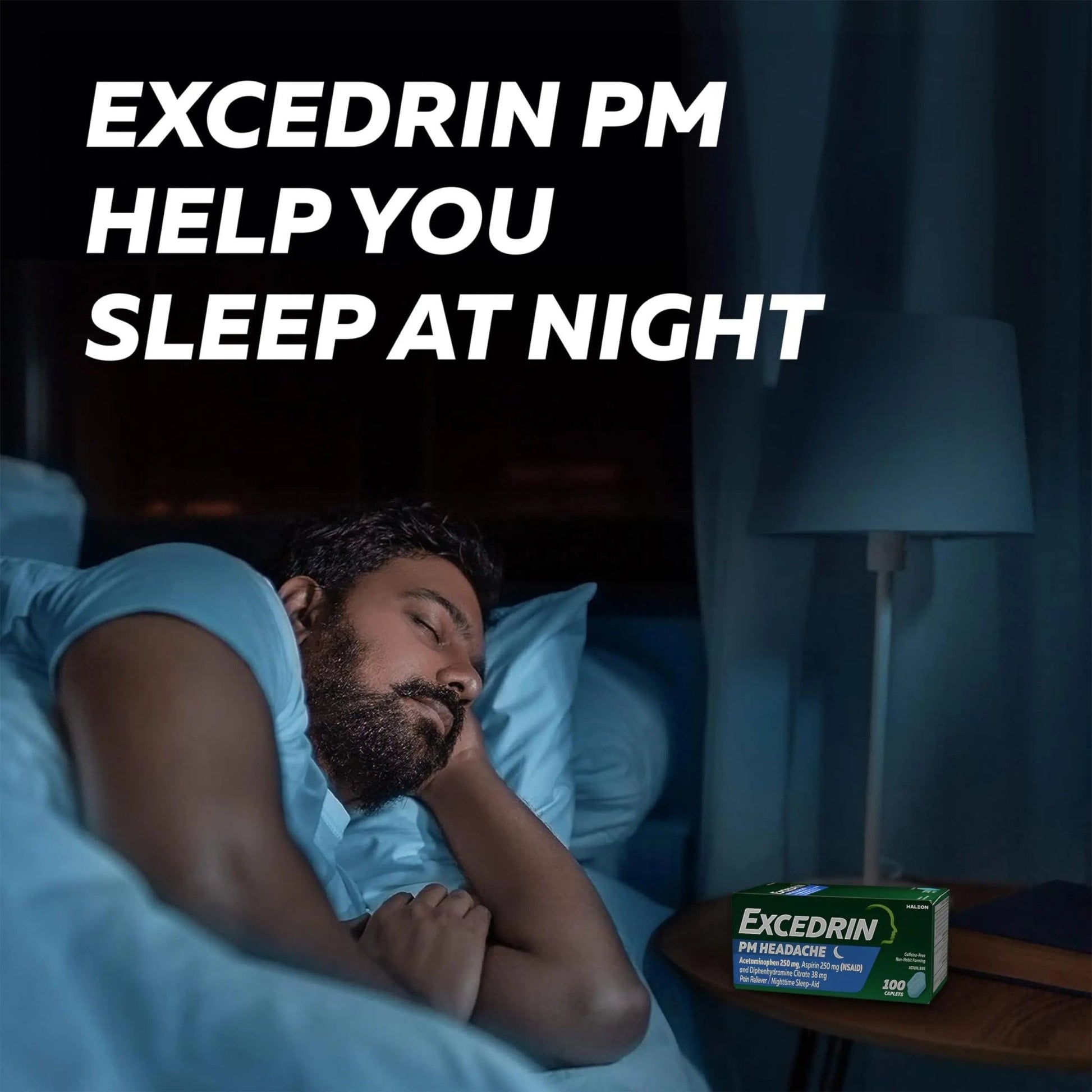 Excedrin PM for Headache Relief, Acetaminophen 250mg, Aspirin 250mg, Diphenhydramine Citrate 38mg, Pain Reliever, Nighttime Sleep-Aid, 24 Count - dailyvitalstore