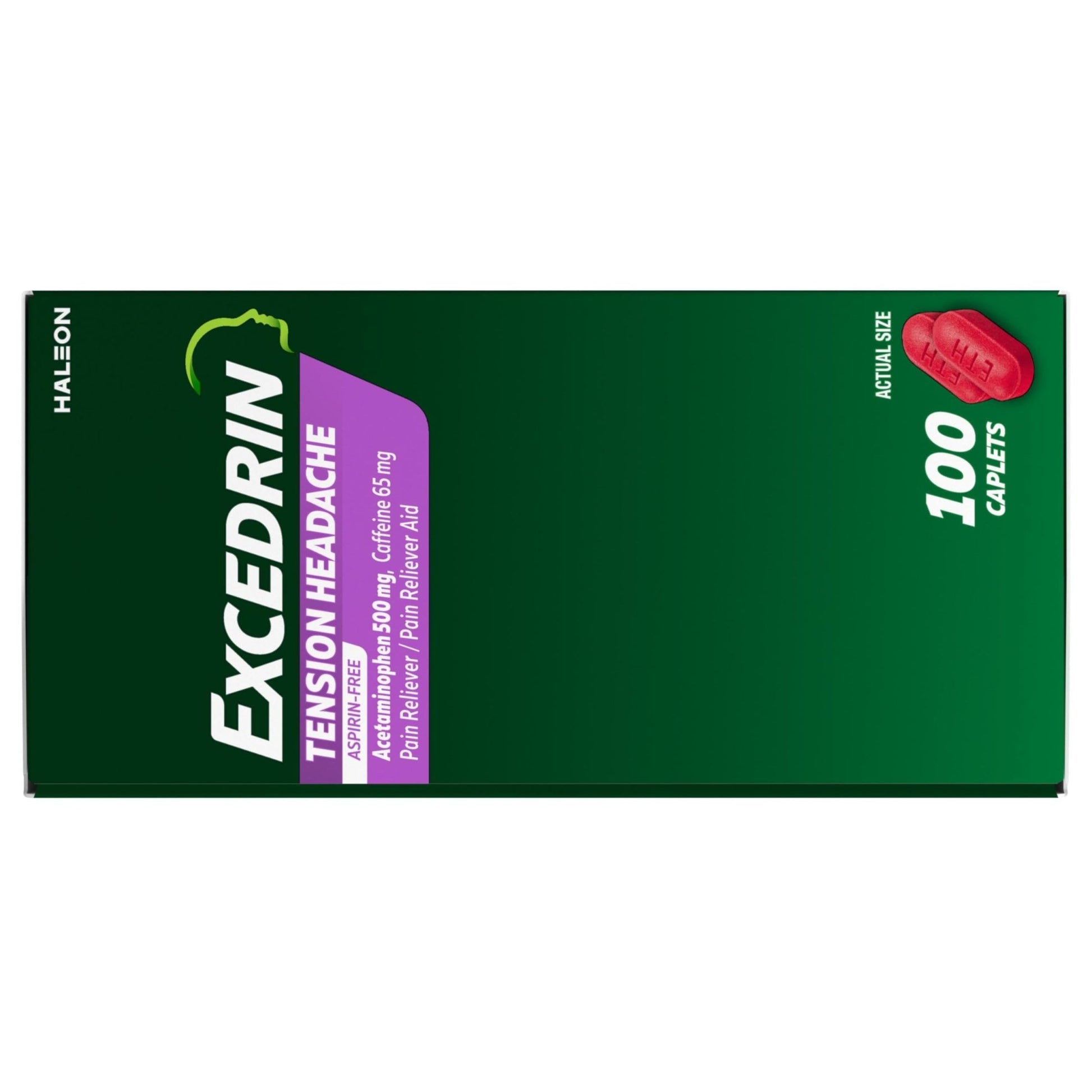 Excedrin Tension Headache Relief Caplets, Acetaminophen 500mg, Caffeine 65mg, Pain Reliever, Aspirin-Free, 100 Count - dailyvitalstore