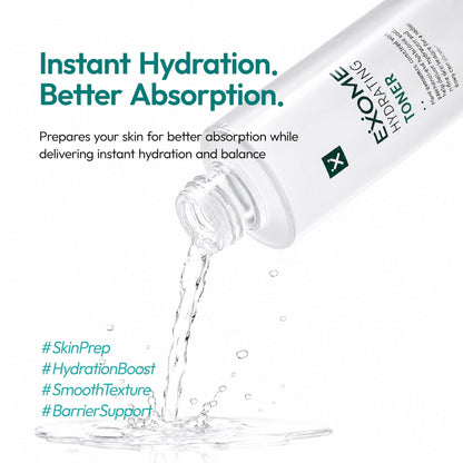 Exome Hydrating Toner, Greenery Aqua Base Starter for Glow Skin, Resveratrol Protective Barrier & 9-Peptide Complex for Elasticity & Wrinkle Care - dailyvitalstore