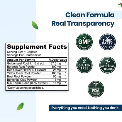 Extra Strength Fast Acting 7-in-ONE Advanced Formula - Full Body Cleanse - Detox & Liver Cleanse - Detox & Liver Repair, All Natural Toxins Remover, Healthy Cleansing Support for Liver (60 Capsule) - dailyvitalstore