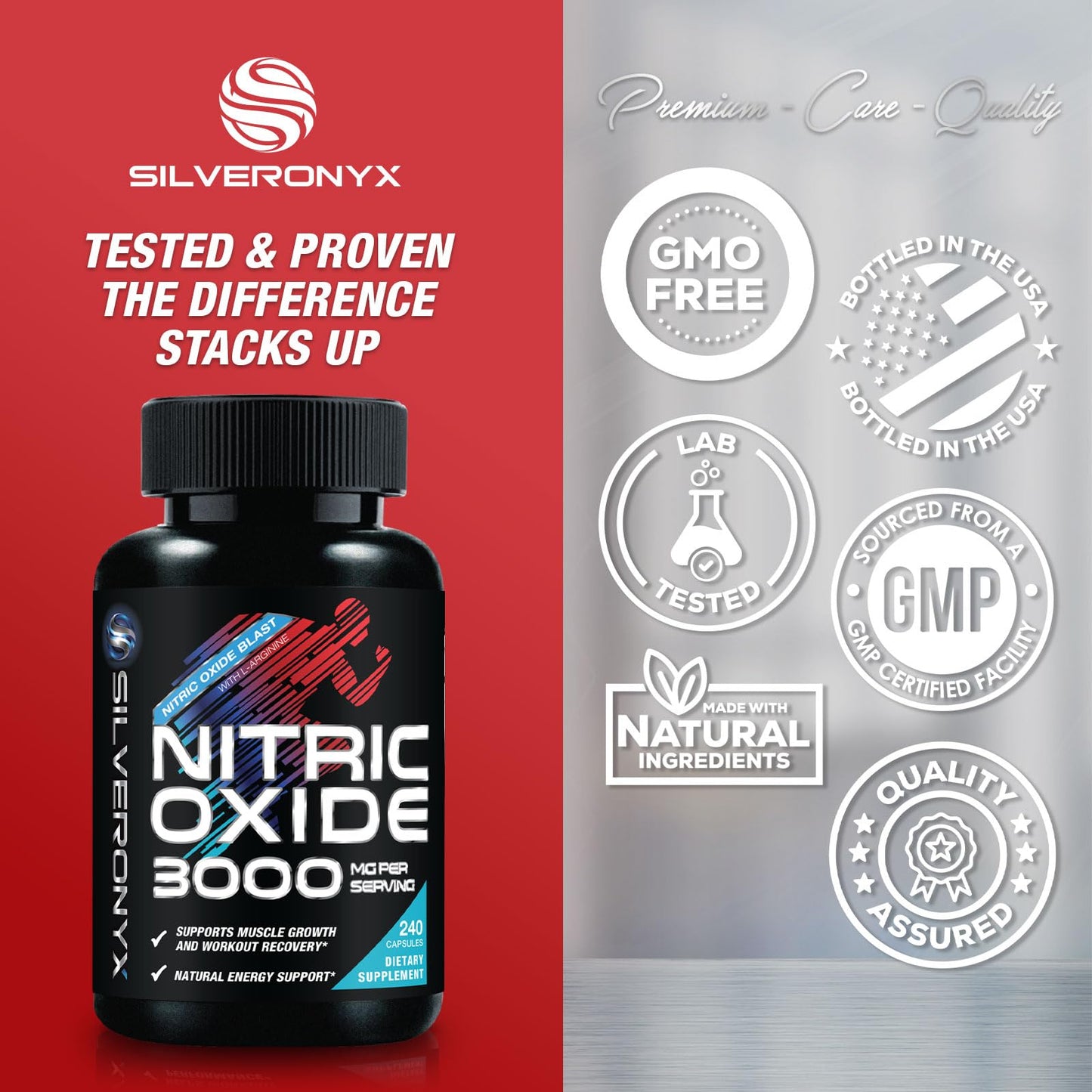 Extra Strength Nitric Oxide Booster - 3X Strength L-Arginine AKG & Citrulline Malate - Men & Women Premium Pre Workout Nitric Booster - Natural Energy & Muscle Support - dailyvitalstore