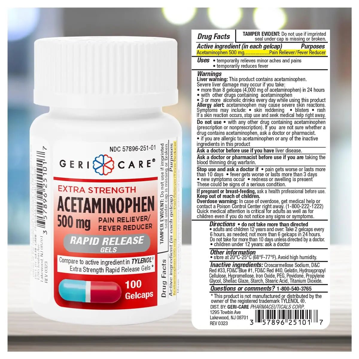 Extra Strength Rapid Release Pain Relief Gelcaps, 100count - dailyvitalstore