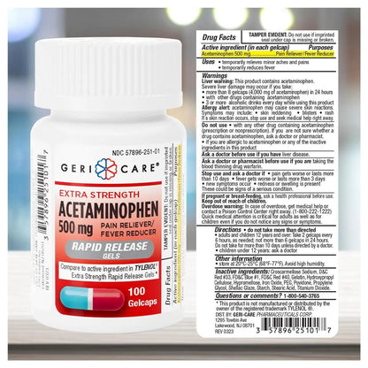 Extra Strength Rapid Release Pain Relief Gelcaps, 100count - dailyvitalstore