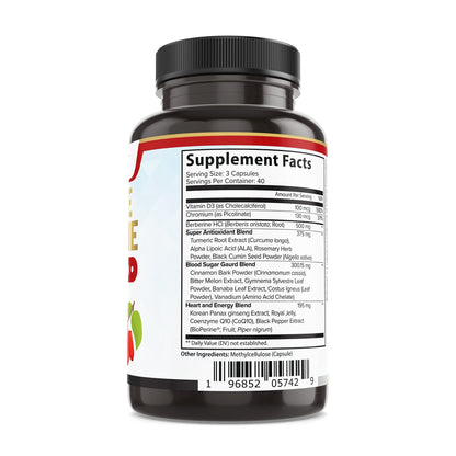 Extreme 500mg Complex with ALA, Coq10, Turmeric, Cinnamon, Bitter Melon, banaba Leaf, Korean Panax, Royal Jelly, and 21 Herbs for Healthy Blood Sugar - dailyvitalstore