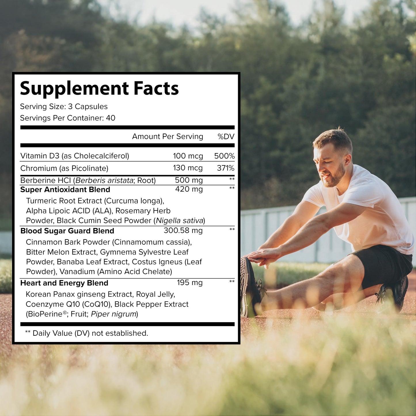 Extreme 500mg Complex with ALA, Coq10, Turmeric, Cinnamon, Bitter Melon, banaba Leaf, Korean Panax, Royal Jelly, and 21 Herbs for Healthy Blood Sugar - dailyvitalstore