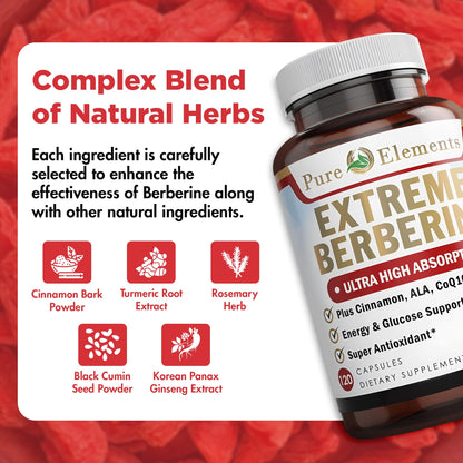 Extreme 500mg Complex with ALA, Coq10, Turmeric, Cinnamon, Bitter Melon, banaba Leaf, Korean Panax, Royal Jelly, and 21 Herbs for Healthy Blood Sugar - dailyvitalstore