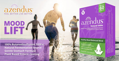 extreme V Azendus SAM-e Mood Support 400mg, 60 Count, Same Butanedisulfonate Fiber Enteric Coated Tablets - dailyvitalstore