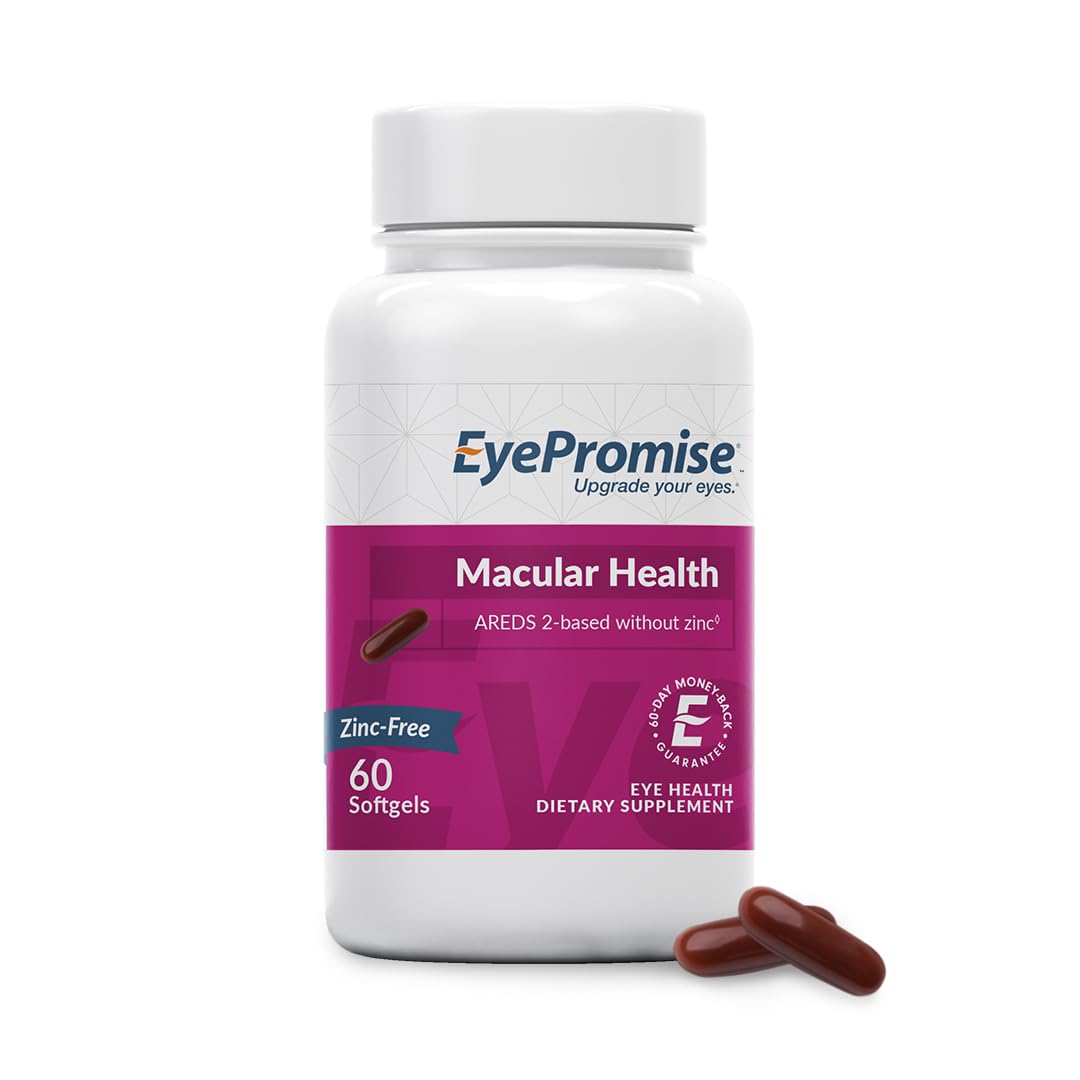 EyePromise Macular Health Eye Vitamin - 60 Softgels, 30-Day Supply - Zinc-Free Eye Health Support with Zeaxanthin, - dailyvitalstore