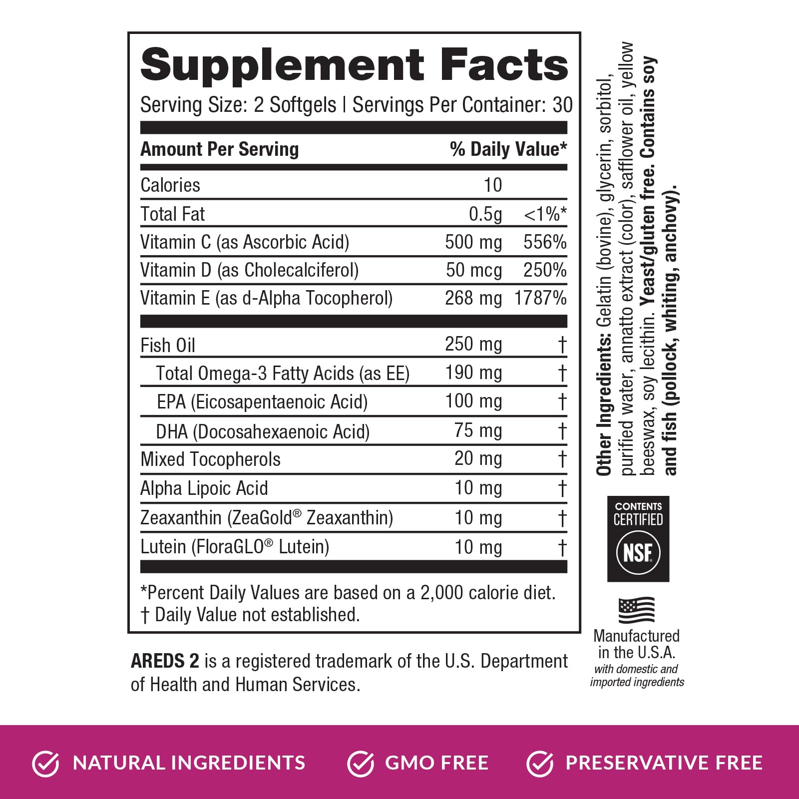 EyePromise Macular Health Eye Vitamin - 60 Softgels, 30-Day Supply - Zinc-Free Eye Health Support with Zeaxanthin, - dailyvitalstore