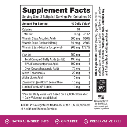 EyePromise Macular Health Eye Vitamin - 60 Softgels, 30-Day Supply - Zinc-Free Eye Health Support with Zeaxanthin, - dailyvitalstore