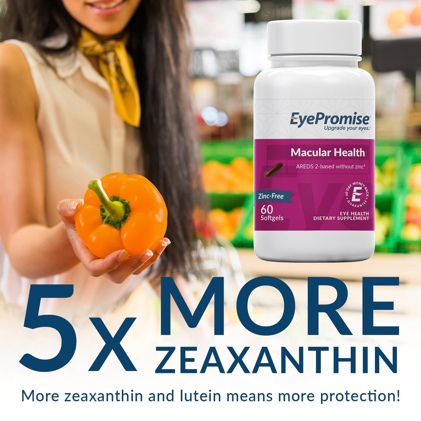 EyePromise Macular Health Eye Vitamin - 60 Softgels, 30-Day Supply - Zinc-Free Eye Health Support with Zeaxanthin, - dailyvitalstore