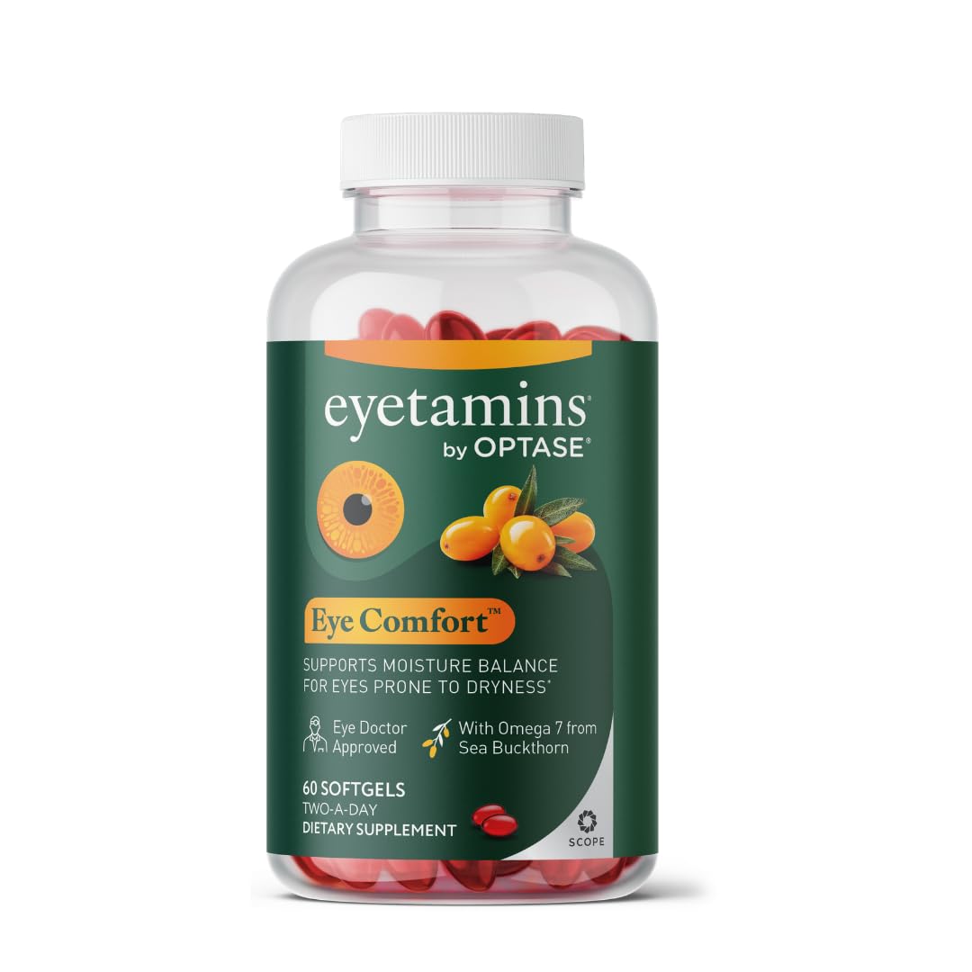 eyetamins® by OPTASE® Eye Comfort™ - 60 Softgels - Eye Doctor Recommended - an Omega-Based Eye Supplement formulated to Support Moisture Balance and Eye Comfort from Within. Plant Based Soft gels. - dailyvitalstore