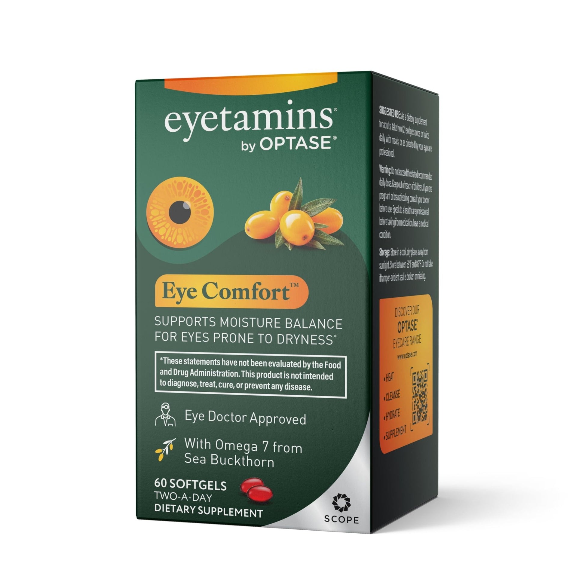 eyetamins® by OPTASE® Eye Comfort™ - 60 Softgels - Eye Doctor Recommended - an Omega-Based Eye Supplement formulated to Support Moisture Balance and Eye Comfort from Within. Plant Based Soft gels. - dailyvitalstore