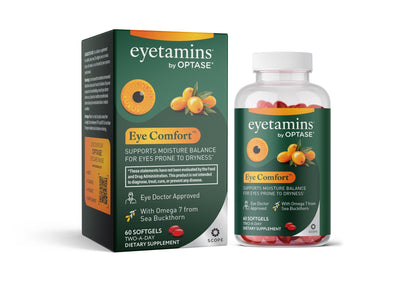 eyetamins® by OPTASE® Eye Comfort™ - 60 Softgels - Eye Doctor Recommended - an Omega-Based Eye Supplement formulated to Support Moisture Balance and Eye Comfort from Within. Plant Based Soft gels. - dailyvitalstore