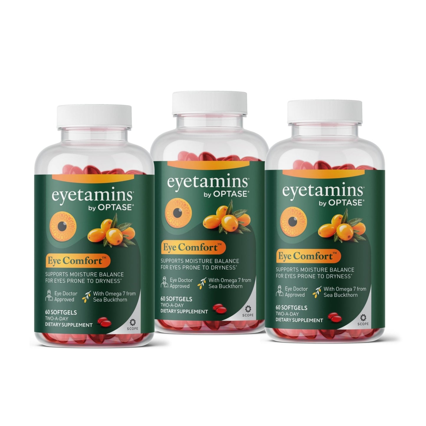 eyetamins® by OPTASE® Eye Comfort™ - 60 Softgels - Eye Doctor Recommended - an Omega-Based Eye Supplement formulated to Support Moisture Balance and Eye Comfort from Within. Plant Based Soft gels. - dailyvitalstore