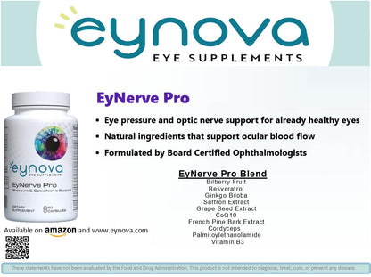 Eynova Eye Supplements - EyNerve Pro - Pressure and Optic Nerve Support - dailyvitalstore