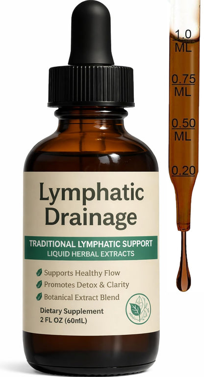 EYUTRD Lymphatic Drainage Drops,1200mg Herbal Blend with Elderberry & Echinacea Dandelion，– Supports Lymphatic Drainage, Immune System & Detox.2 fl.oz (1pcs) - dailyvitalstore