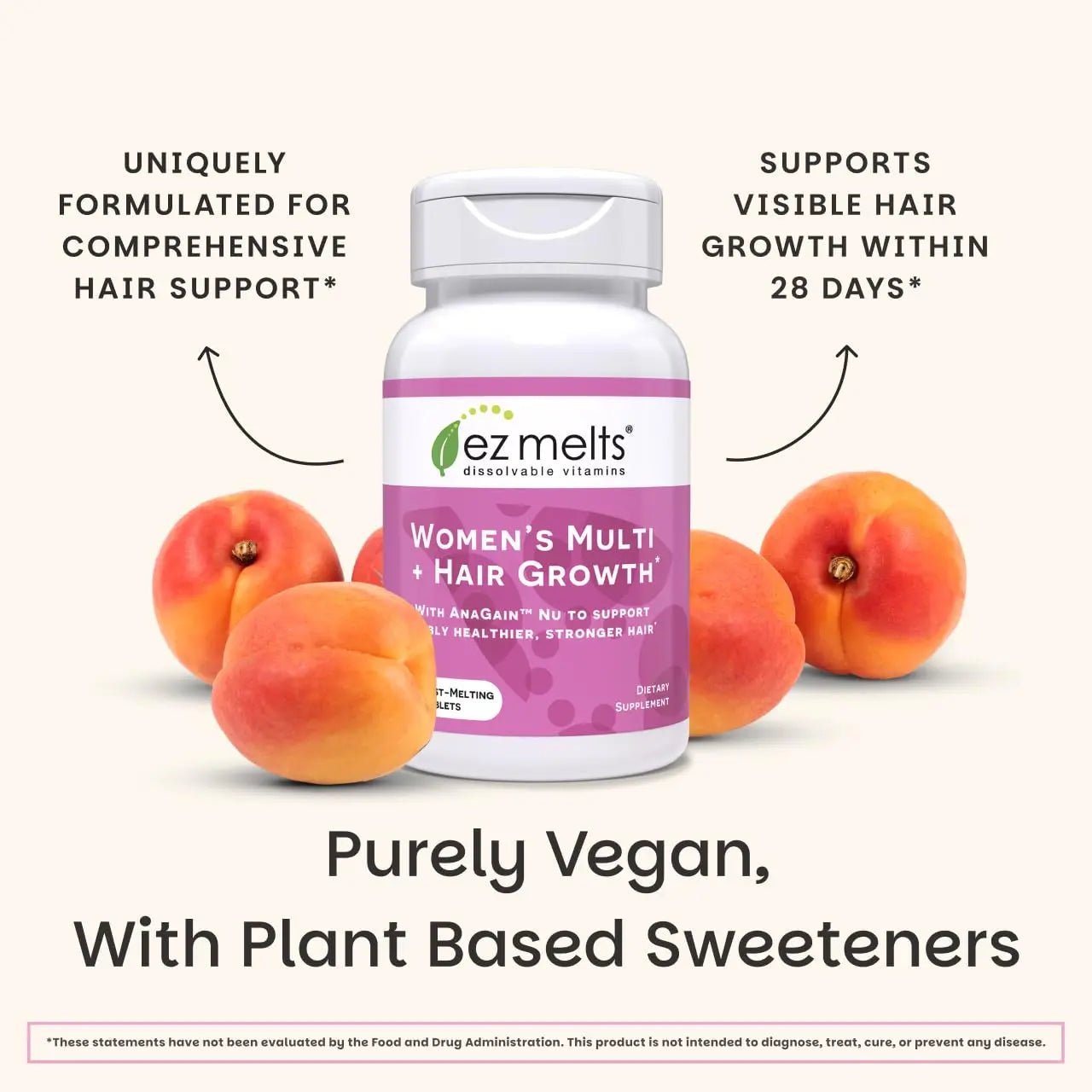 EZ Melts Women's Multi + Hair Growth - Daily Multivitamin for Women - Supports Healthy Energy Levels & Reduced Hair Shedding - dailyvitalstore