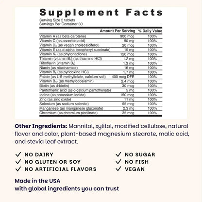 EZ Melts Women's Multi + Hair Growth - Daily Multivitamin for Women - Supports Healthy Energy Levels & Reduced Hair Shedding - dailyvitalstore