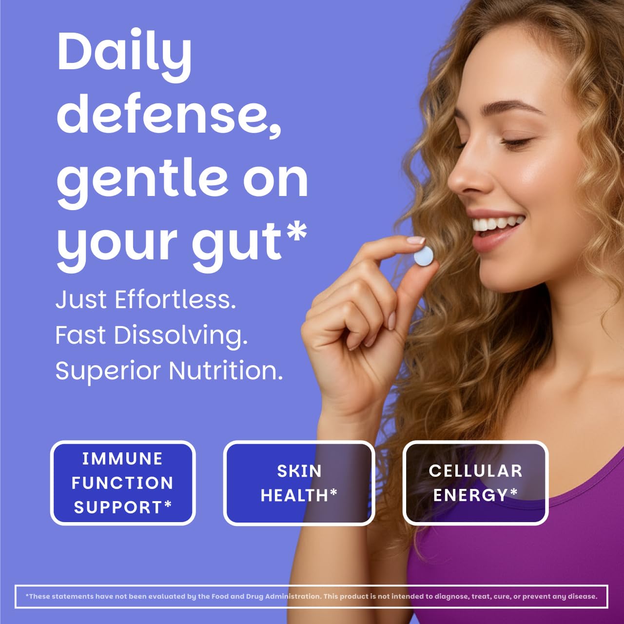 EZ Melts Zinc - Supplement for Immune, Digestive & Skin Health Support - Non-GMO, Vegan & Gluten-Free - Blueberry Blast - dailyvitalstore