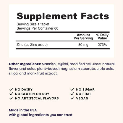 EZ Melts Zinc - Supplement for Immune, Digestive & Skin Health Support - Non-GMO, Vegan & Gluten-Free - Blueberry Blast - dailyvitalstore