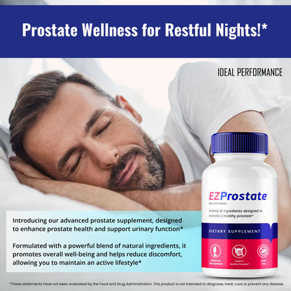 EZ Prostate Capsules, EZ Prostate Pills - Official EZ Prostate Supplement Pills - Maximum Strength Advanced All Natural Formula, EZProstate Health Men Pastillas Reviews (2 Pack) - dailyvitalstore