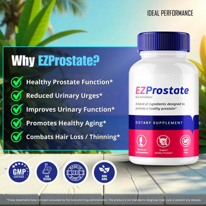 EZ Prostate Capsules, EZ Prostate Pills - Official EZ Prostate Supplement Pills - Maximum Strength Advanced All Natural Formula, EZProstate Health Men Pastillas Reviews (2 Pack) - dailyvitalstore